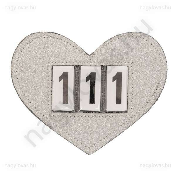 QHP versenyszám tartó szív formájú - Ezüst