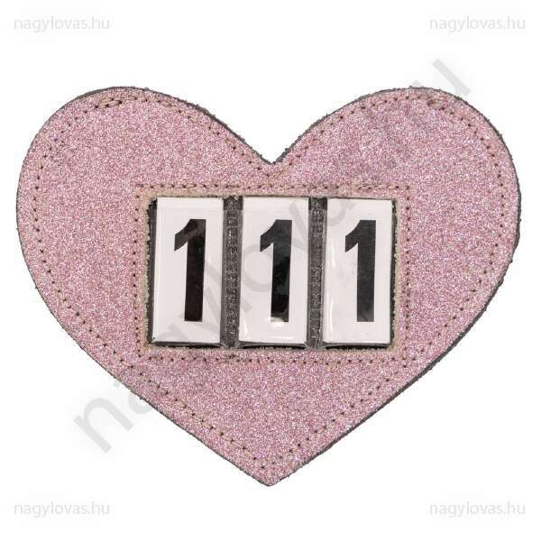 QHP versenyszám tartó szív formájú - Rózsaszín