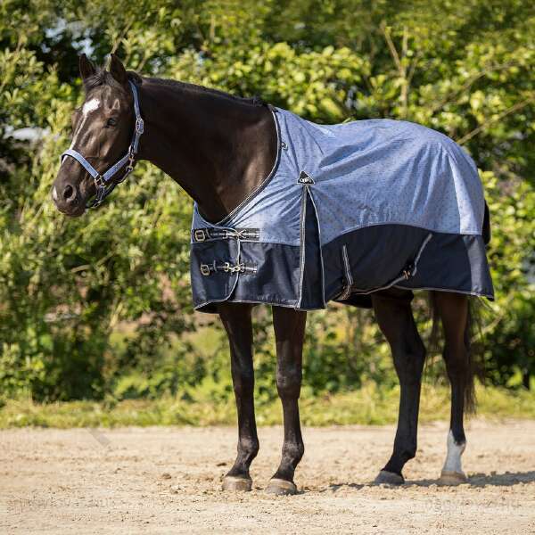 QHP vízálló karám lótakaró polár béléssel kék 135 cm