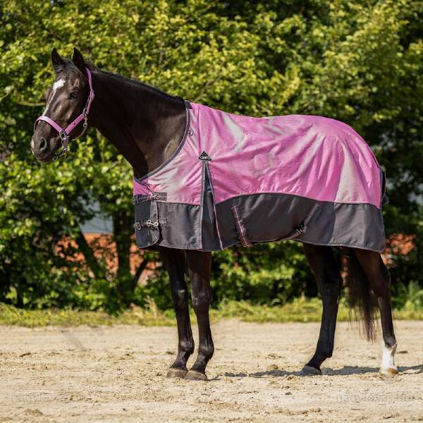 QHP vízálló karám lótakaró polár béléssel pink 145 cm