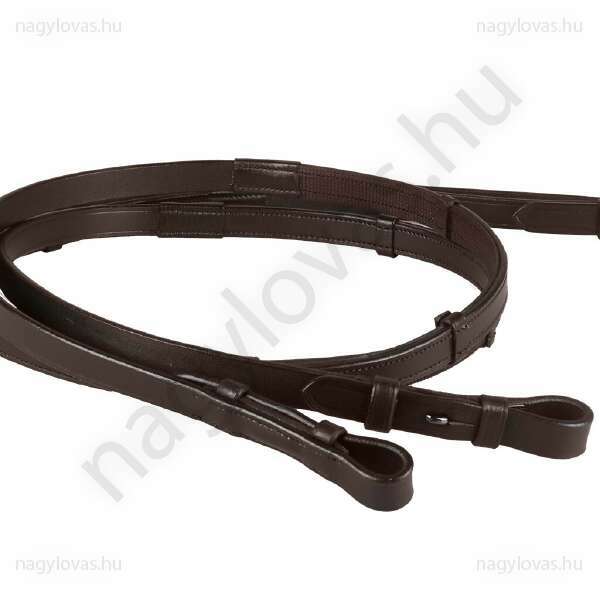 Rein one sided anti-slip with stops Brown Pony