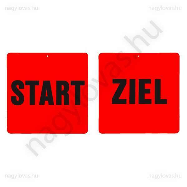 Szögletes Start/Ziel tábla párban piros