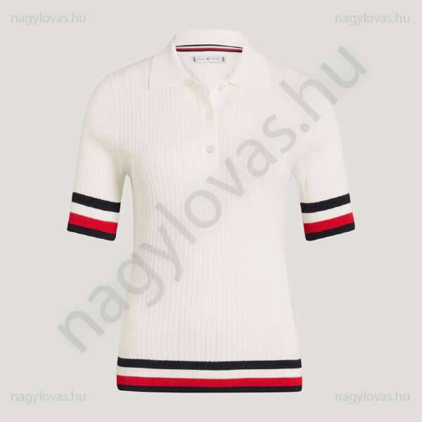 Tommy-Hilfiger Lenox Poloshirt női póló ecru