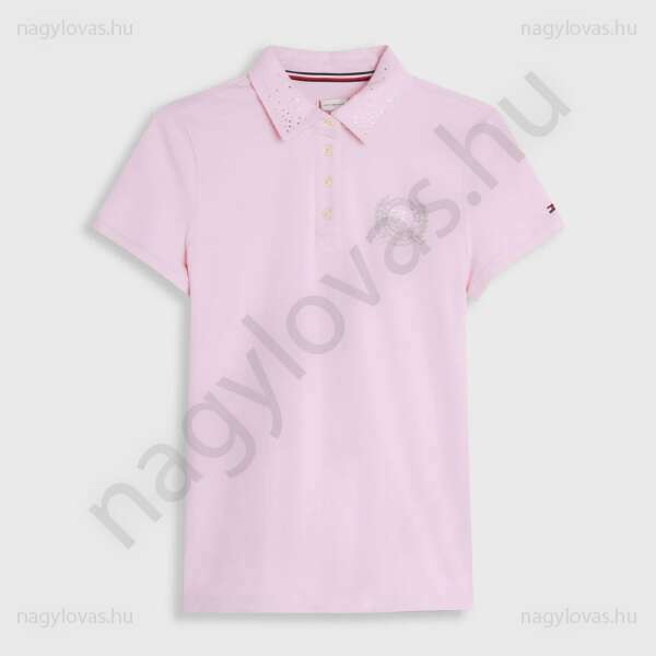 Tommy-Hilfiger Poloshirt strasszos női póló rosa
