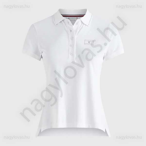 Tommy-Hilfiger Srasszos Poloshirt női póló fehér