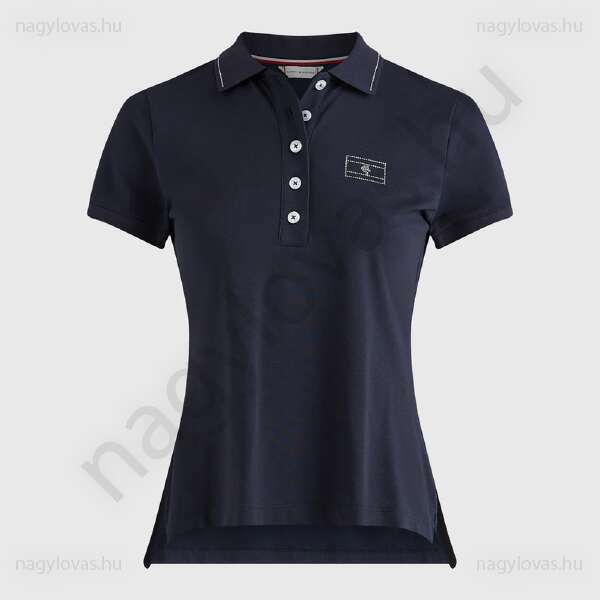 Tommy-Hilfiger Srasszos Poloshirt női póló kék