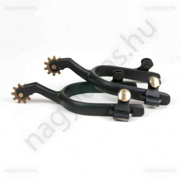 Western sarkantyú fekete acél